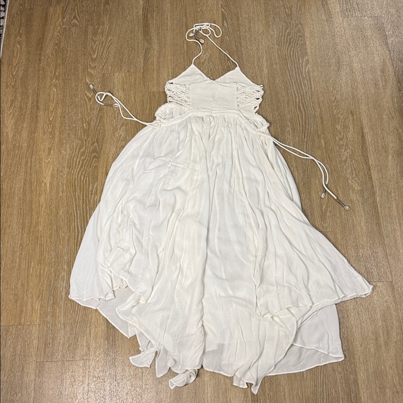 Free People Coconuts All Day Macrame Asymmetrical Hem Maxi Boho Beach Dress XS - Picture 7 of 13